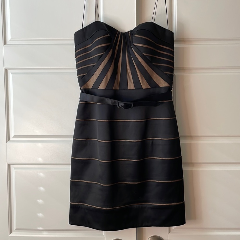 Aidan Mattox 6 black strapless cocktail dress